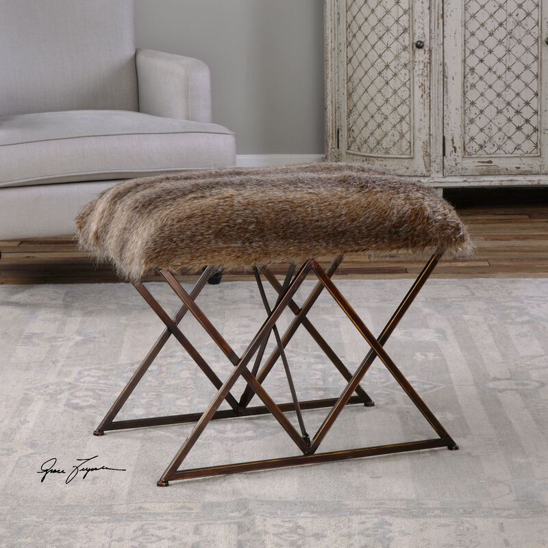 Uttermost Brannen Plush Small Bench image number 1